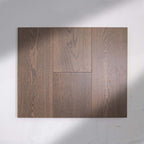 Perspective view of Apolo Grey Engineered Timber Plank 15.3mm in Apolo Grey colour neutral tone timber flooring sample