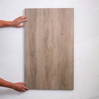 Flat lay of Beige Sand SPC Hybrid Floorboards 5+1.5mm in Beige Sand colour warm tone hybrid flooring sample