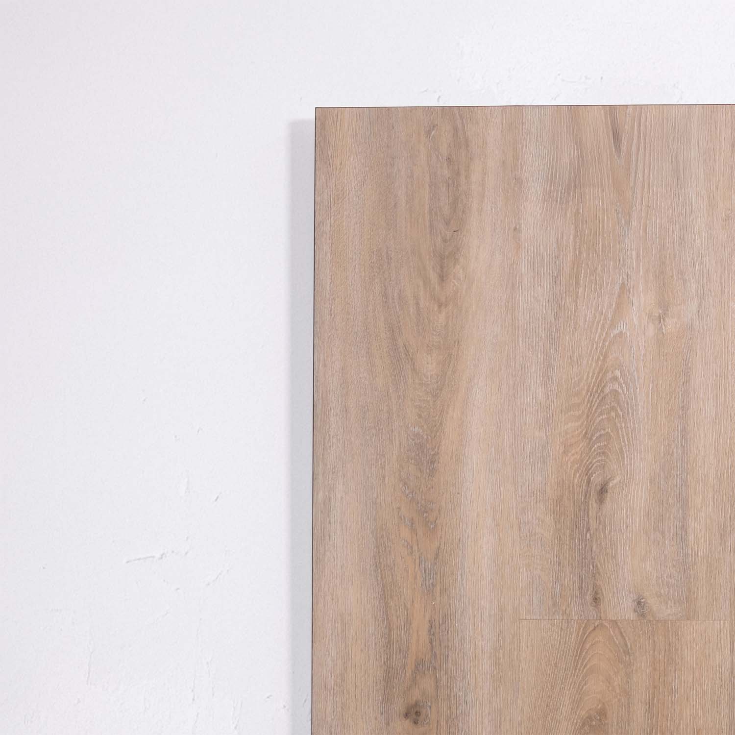 Front view of Beige Sand SPC Hybrid Floorboards 5+1.5mm in Beige Sand colour warm tone hybrid flooring sample