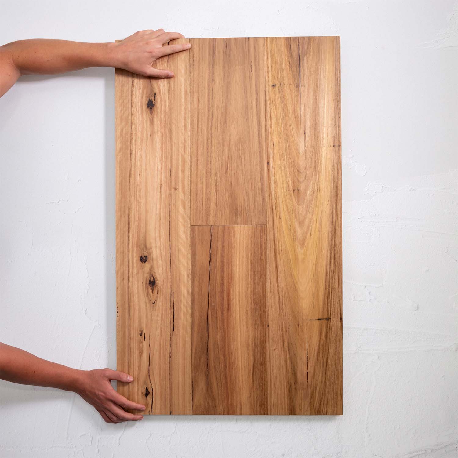 Full view of Blackbutt Rustic Australian Hardwood 14.3mm in Blackbutt Rustic colour dark shade timber flooring sample