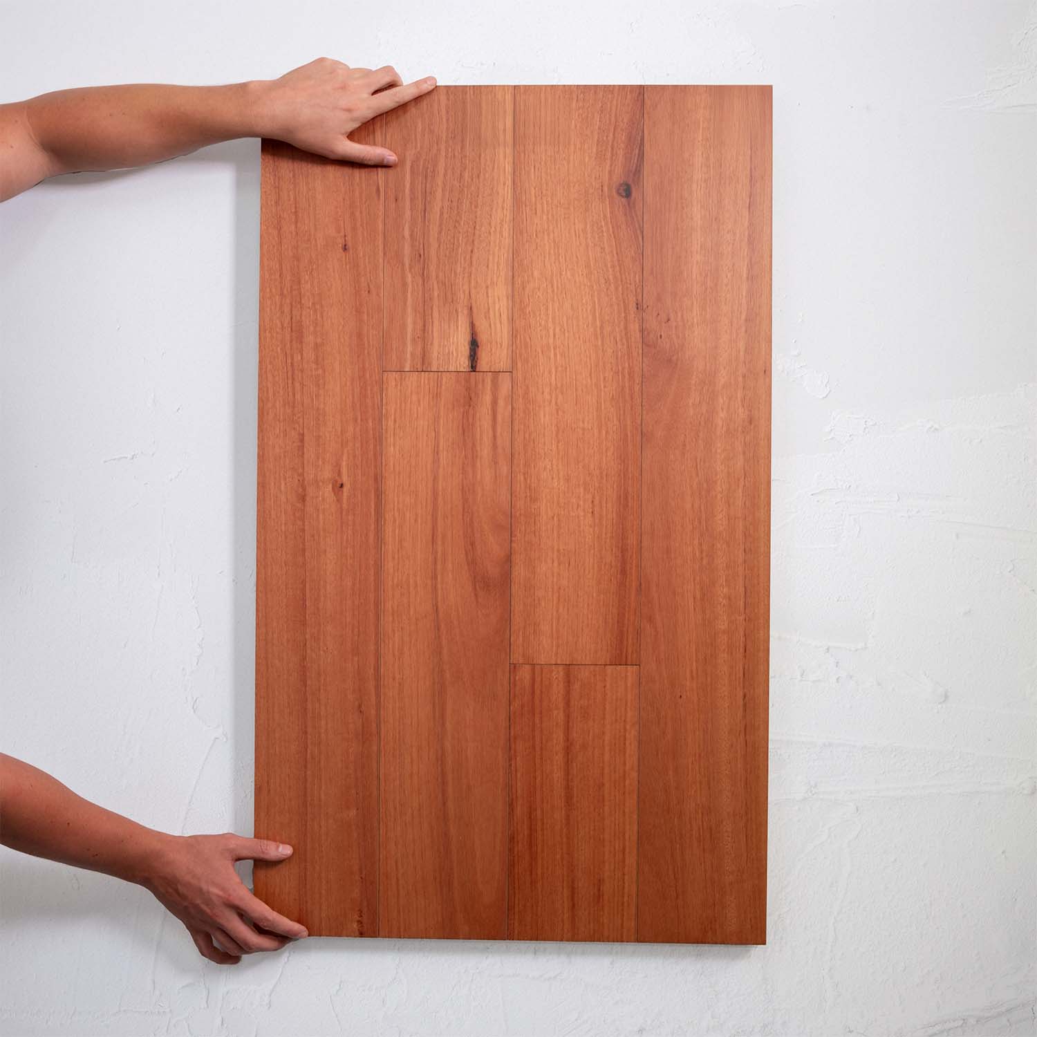 Close-up of Blue Gum Australian Hardwood 14.3mm in Blue Gum colour warm tone timber flooring sample