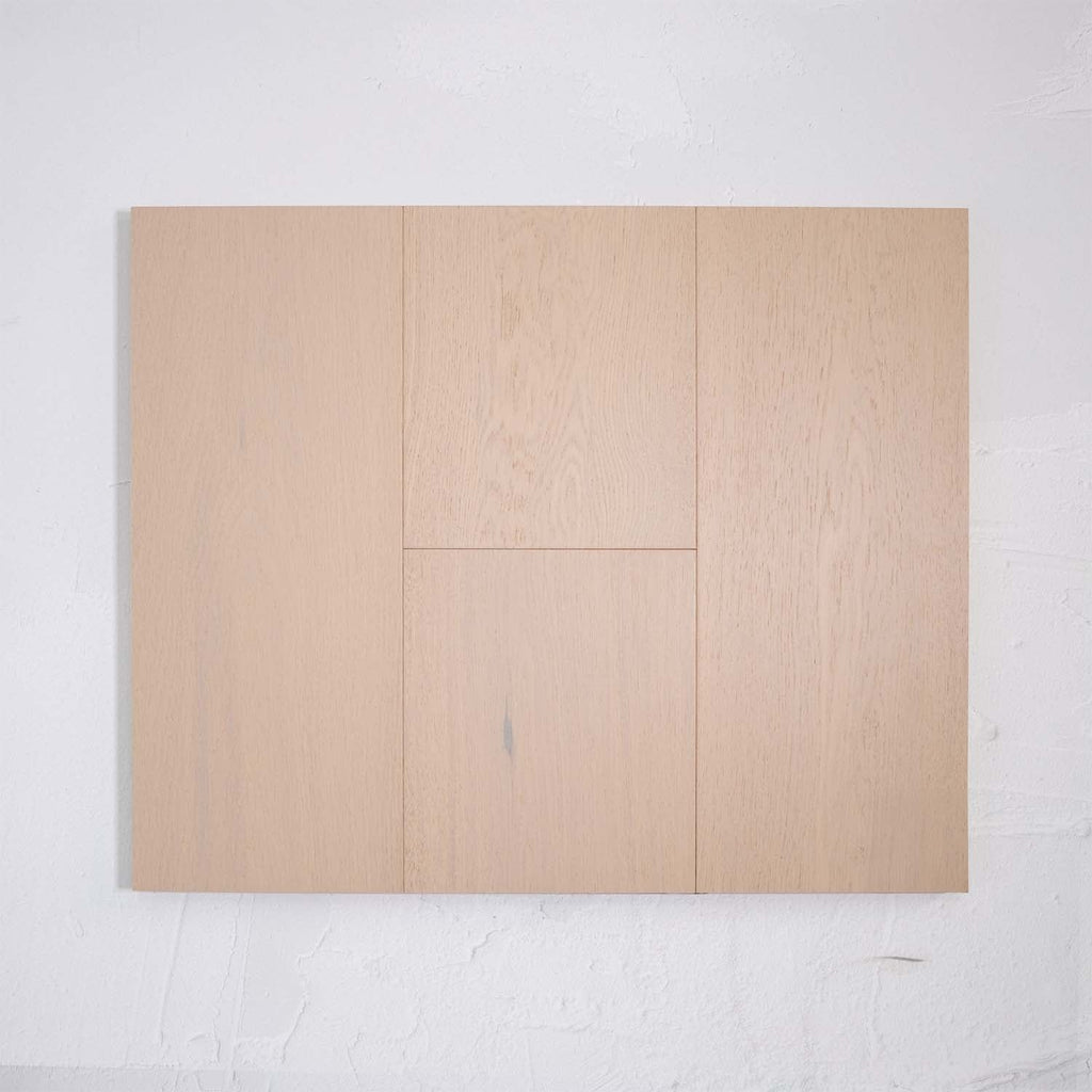 Angled view of Casper White Engineered Timber Plank 15.3mm in Casper White colour light tone timber flooring sample