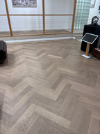 Light Neutral Engineered Timber Herringbone 15mm