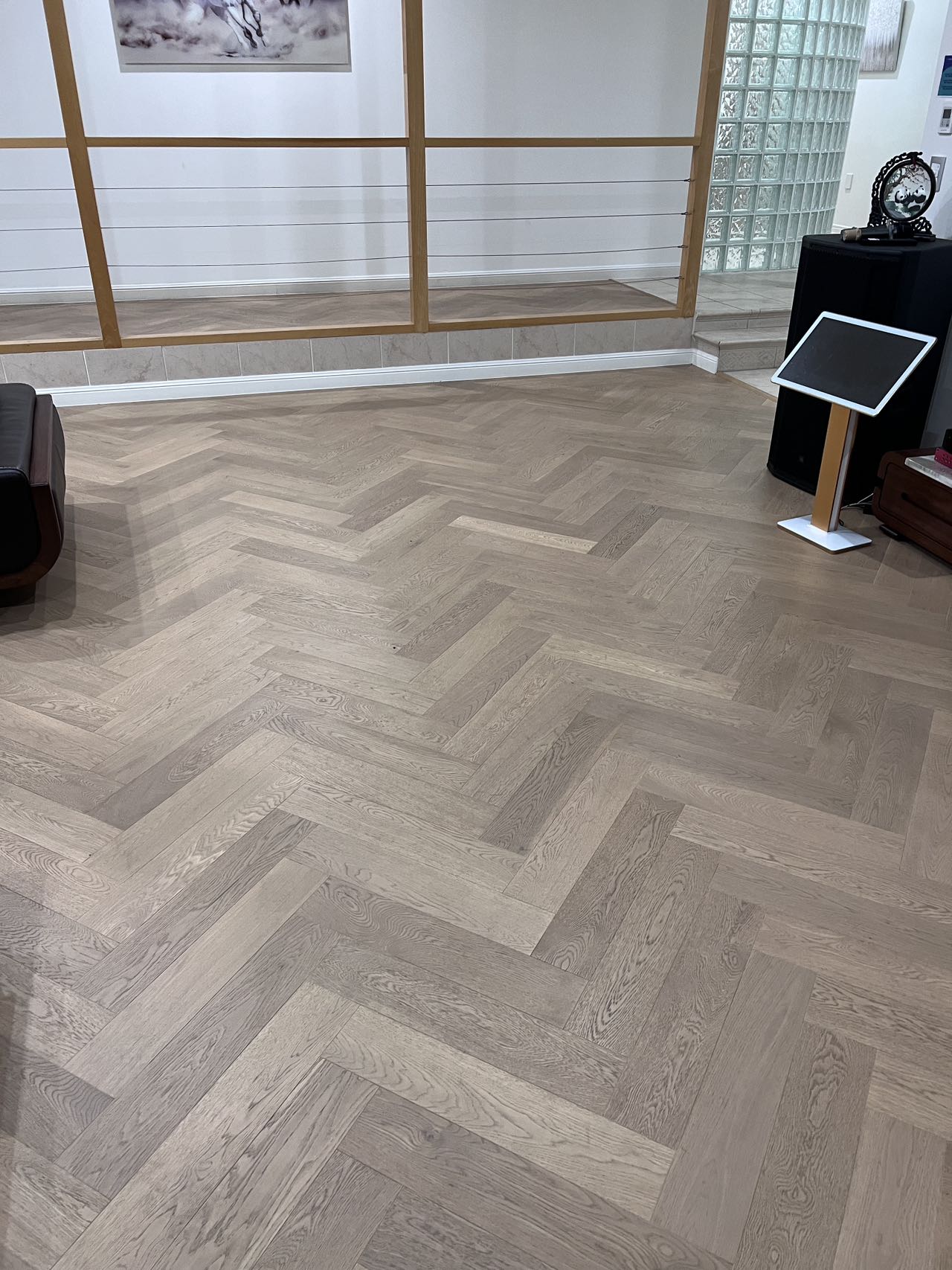 Light Neutral Engineered Timber Herringbone 15mm