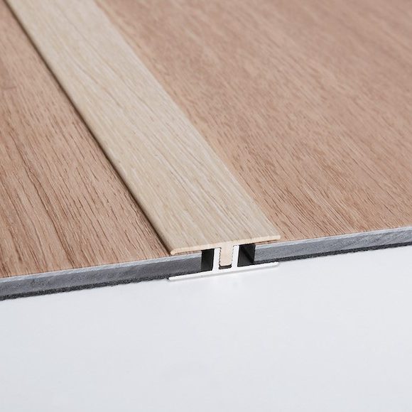 Front view of Raw Neutral T-Moulding flooring T-moulding transition sample