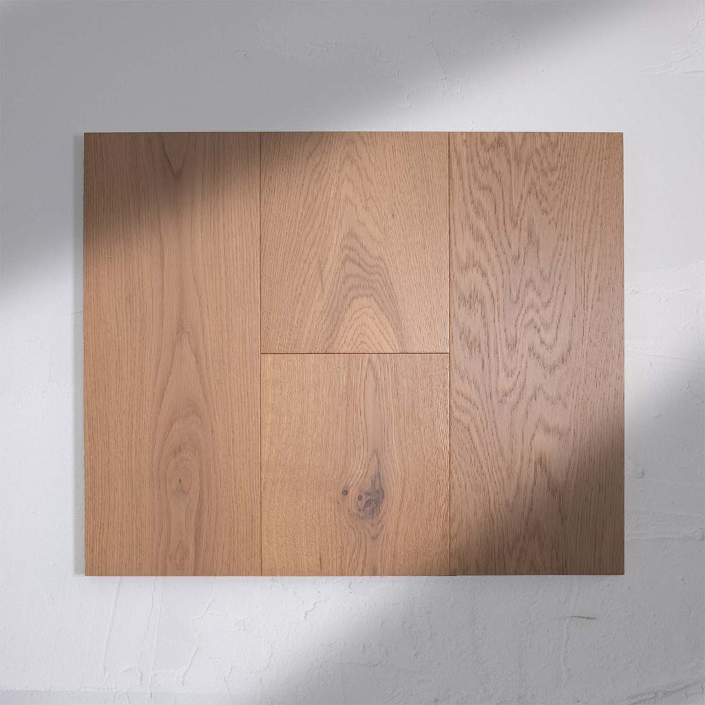 Detailed view of Light Neutral Engineered Timber Plank 15.3mm in Light Neutral colour light tone timber flooring sample