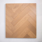 Detailed view of Light Neutral Engineered Timber Herringbone 15.3mm in Light Neutral colour light tone herringbone flooring sample