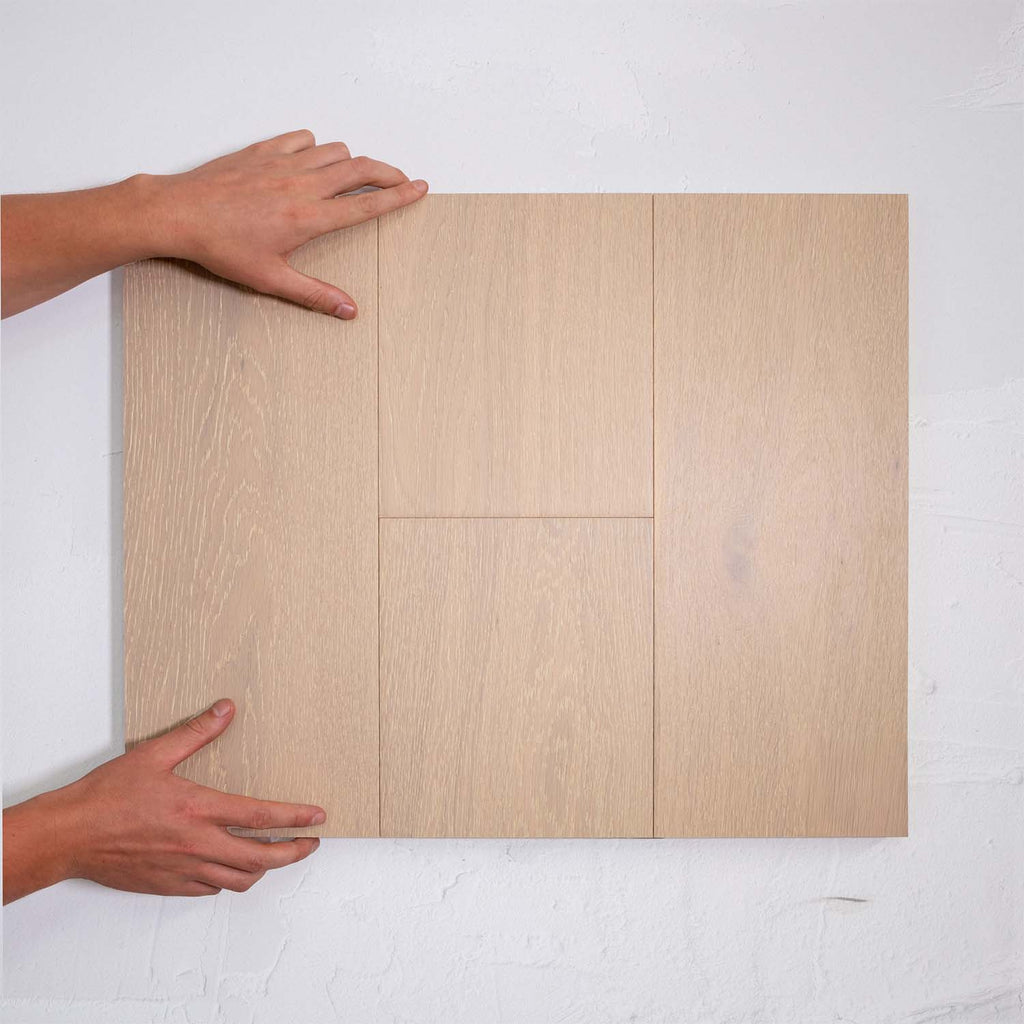 Full view of Natural Limed Engineered Timber Plank 15.3mm in Natural Limed colour warm tone timber flooring sample