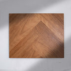Side view of Pacific Spotted Gum SPC Hybrid Floorboards Herringbone 7.5+2mm in Pacific Spotted colour warm tone herringbone flooring sample