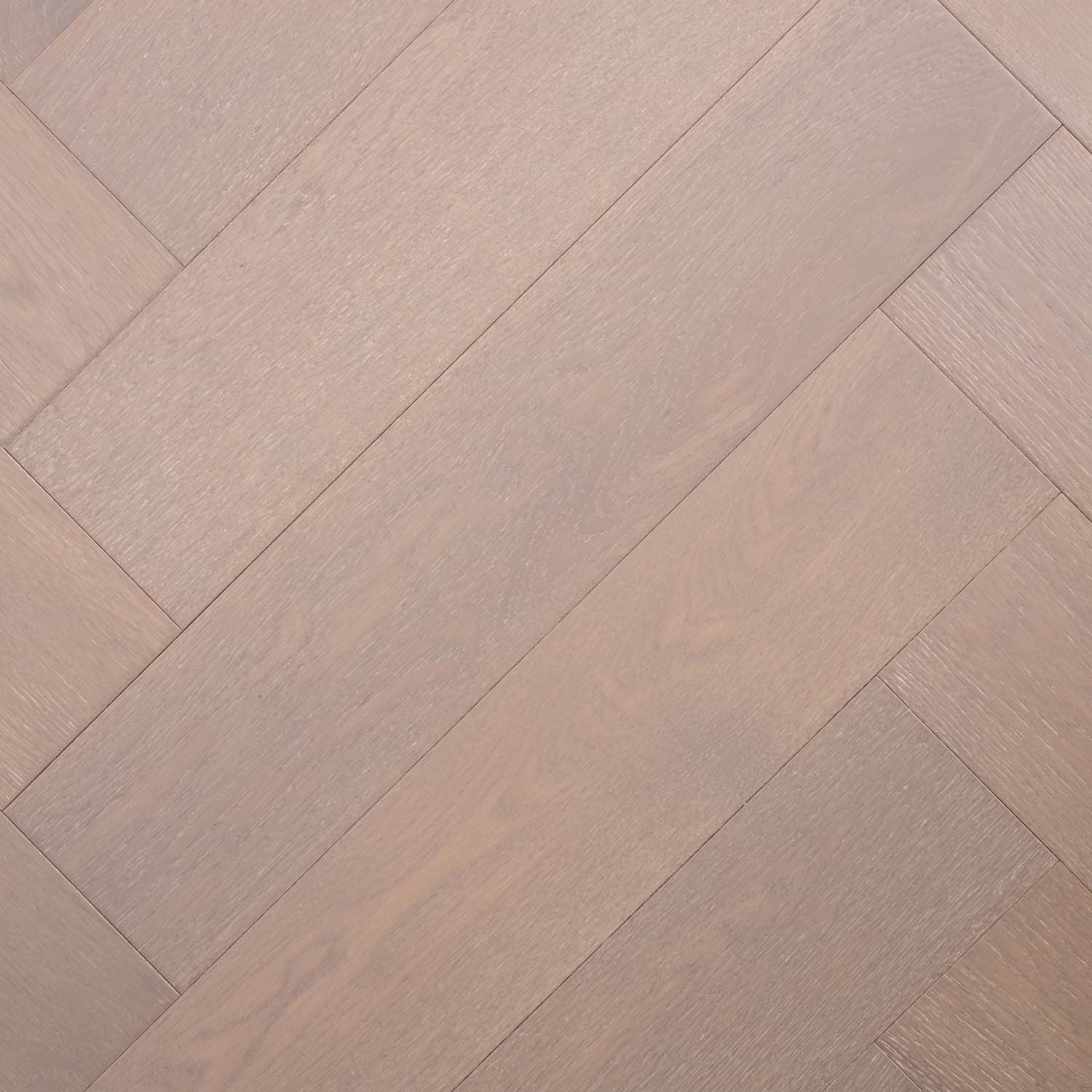 Full view of Pale Oak Engineered Timber Herringbone 15.3mm in Pale Oak colour warm tone herringbone flooring sample