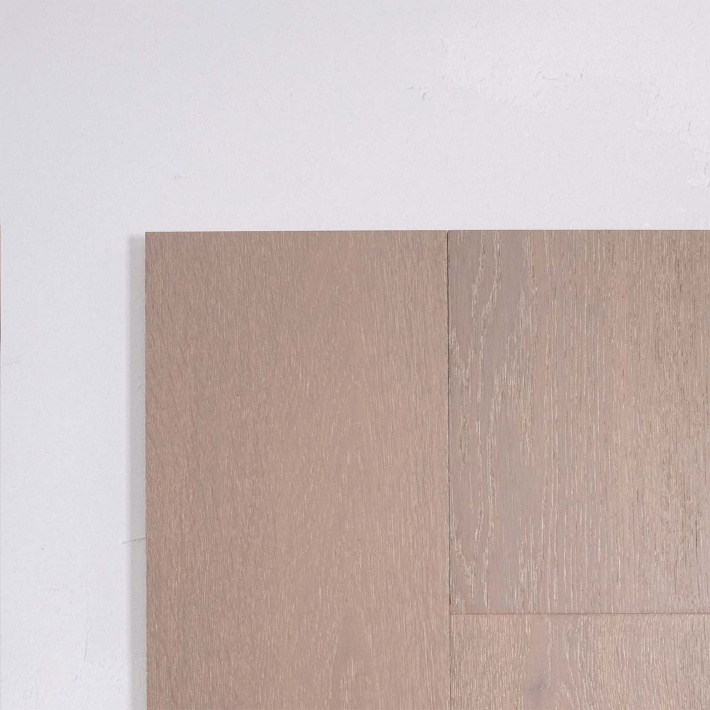 Perspective view of Pale Oak Engineered Timber Plank 15.3mm in Pale Oak colour warm tone timber flooring sample