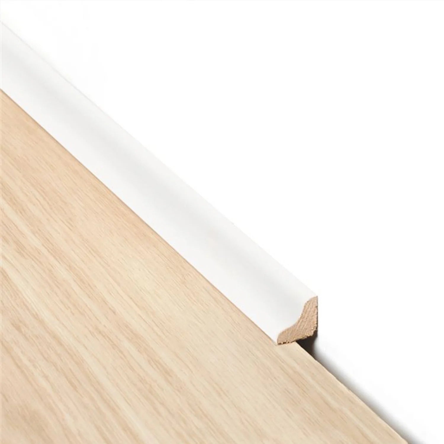 Front view of Raw Neutral Scotia flooring scotia trim sample