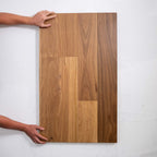 Angled view of Tallowood Australian Hardwood Engineered 14.3mm in Tallowood Australian colour medium tone timber flooring sample