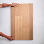 Side view of Victoria Ash Australian Hardwood 14.3mm in Victoria Ash colour neutral tone timber flooring sample